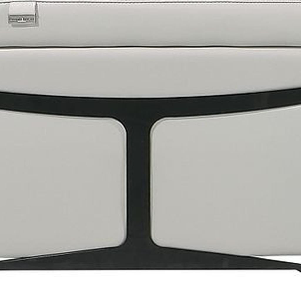 Light Gray Italian Leather Power Reclining U Shaped Eight Piece Corner Sectional With Console