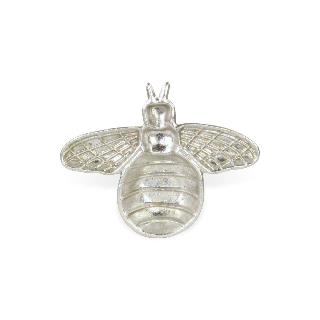8" Silver Cast Iron Bumble Bee Trinket Tray