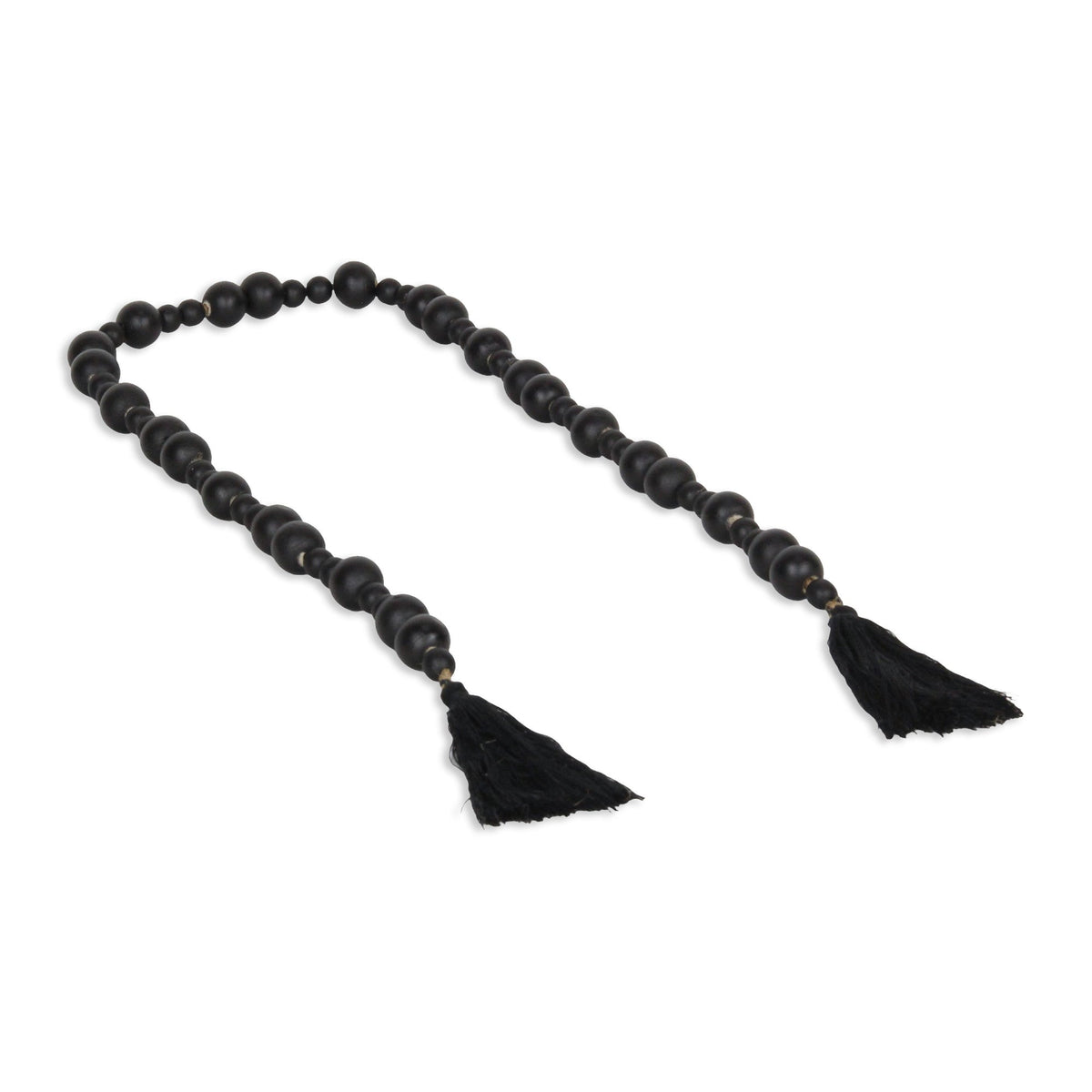 42" Black Wood Hand Painted Decorative Tassel
