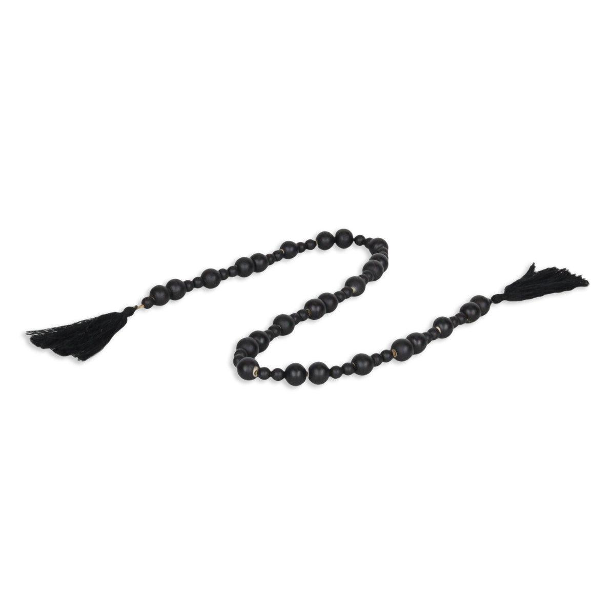 42" Black Wood Hand Painted Decorative Tassel