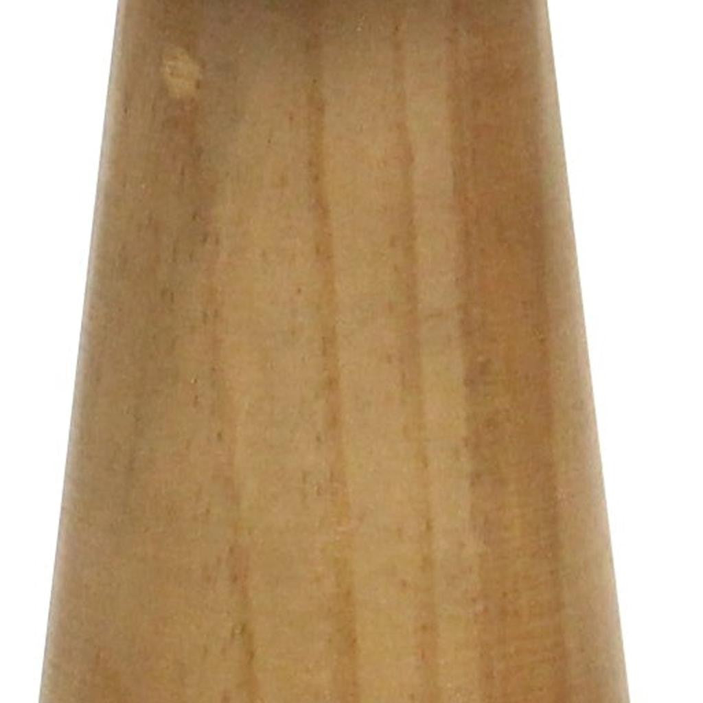 9" Brown And White Wood Hand Painted Mushroom Tabletop Sculpture