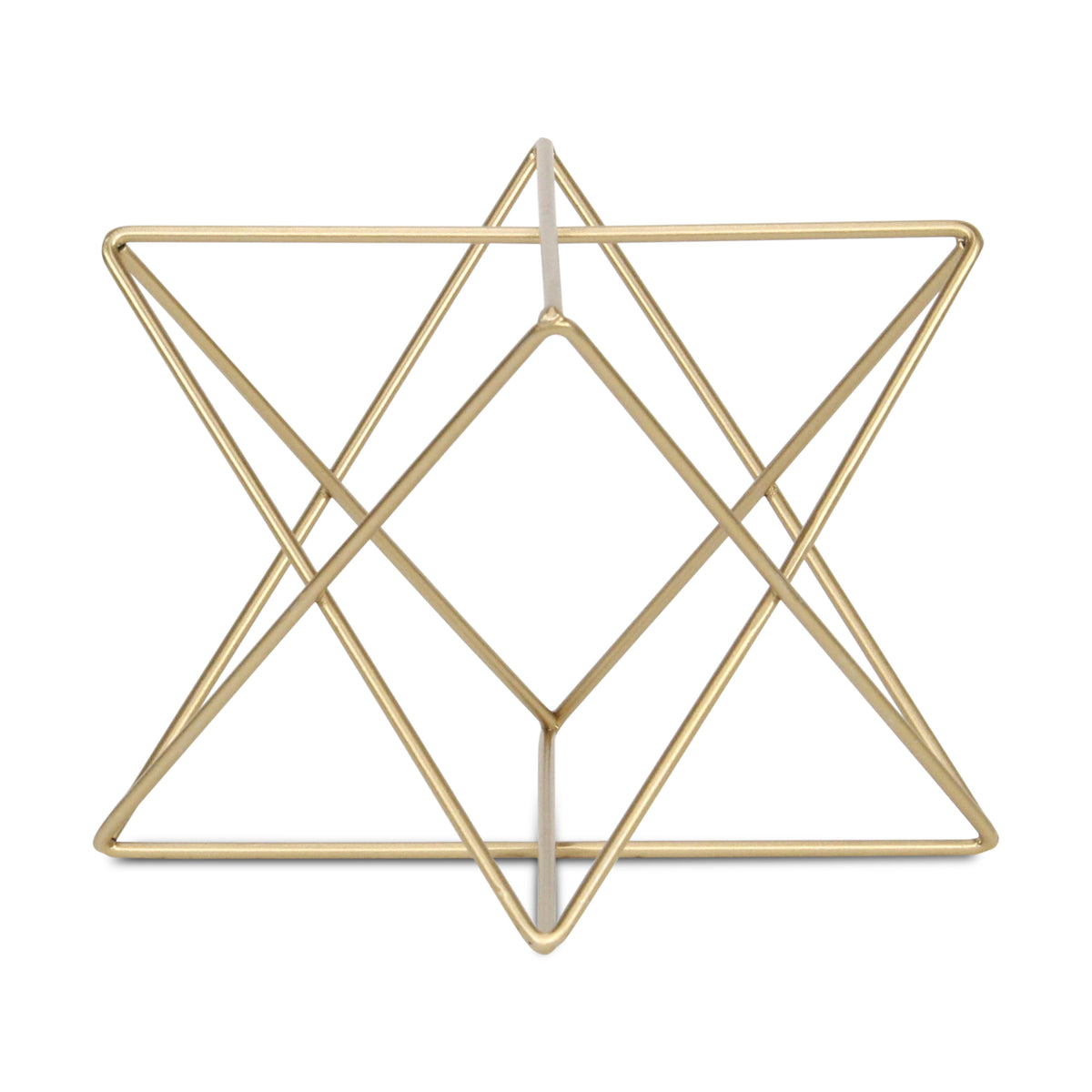 7" Gold Metal Open Geometric Tabletop Sculpture