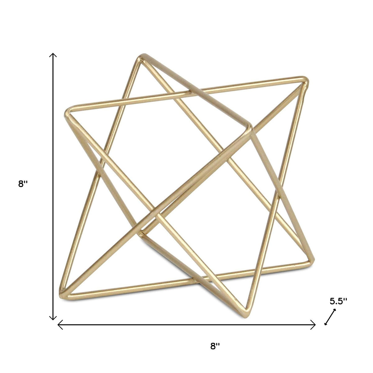 6" Gold Metal Open Geometric Tabletop Sculpture