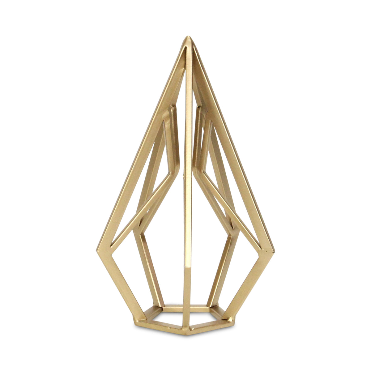 10" Gold Metal Open Geometric Tabletop Sculpture