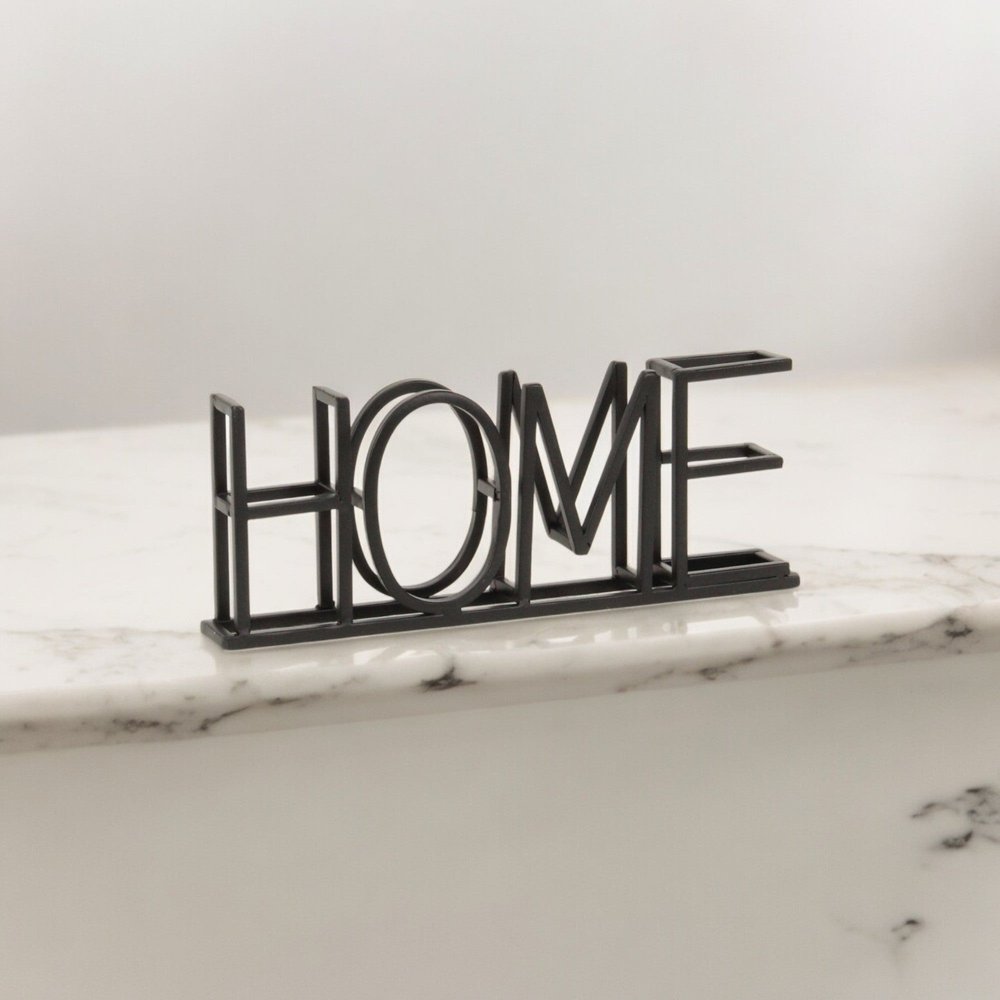 11" Black Metal Home Tabletop Sign