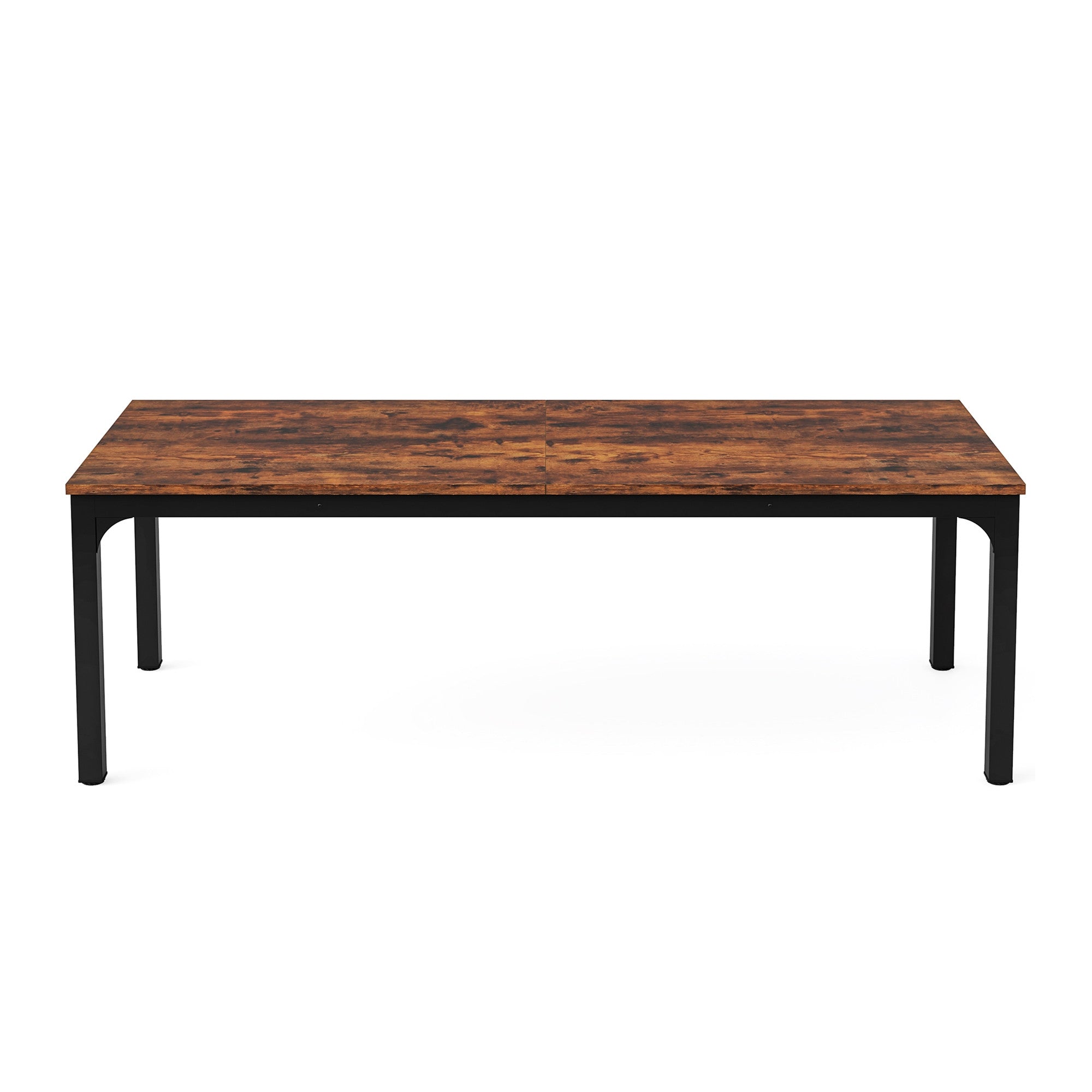 46" Brown and Black Wood and Iron Dining Table