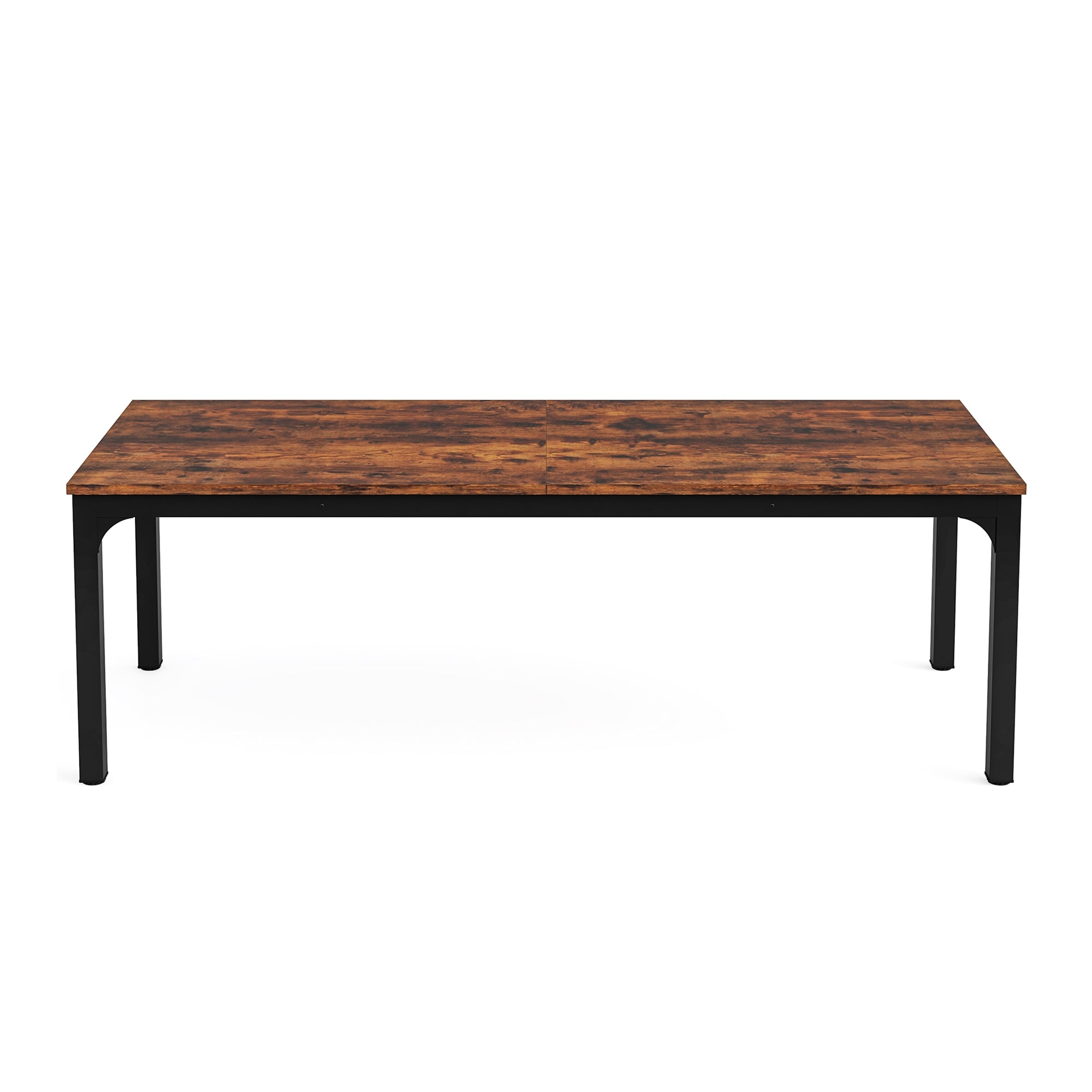 46" Brown and Black Wood and Iron Dining Table
