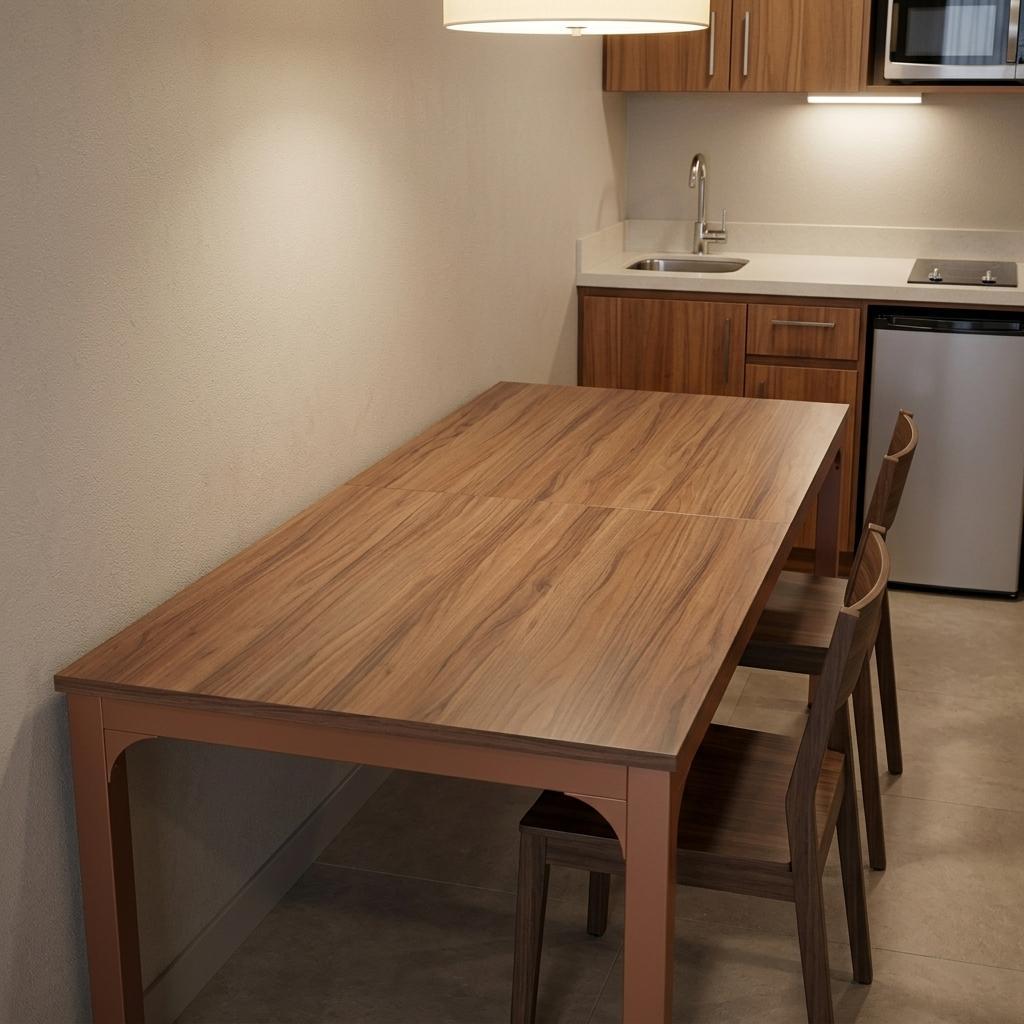 46" Brown Wood and Iron Dining Table