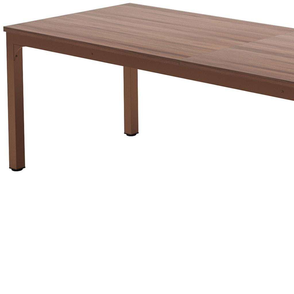 46" Brown Wood and Iron Dining Table