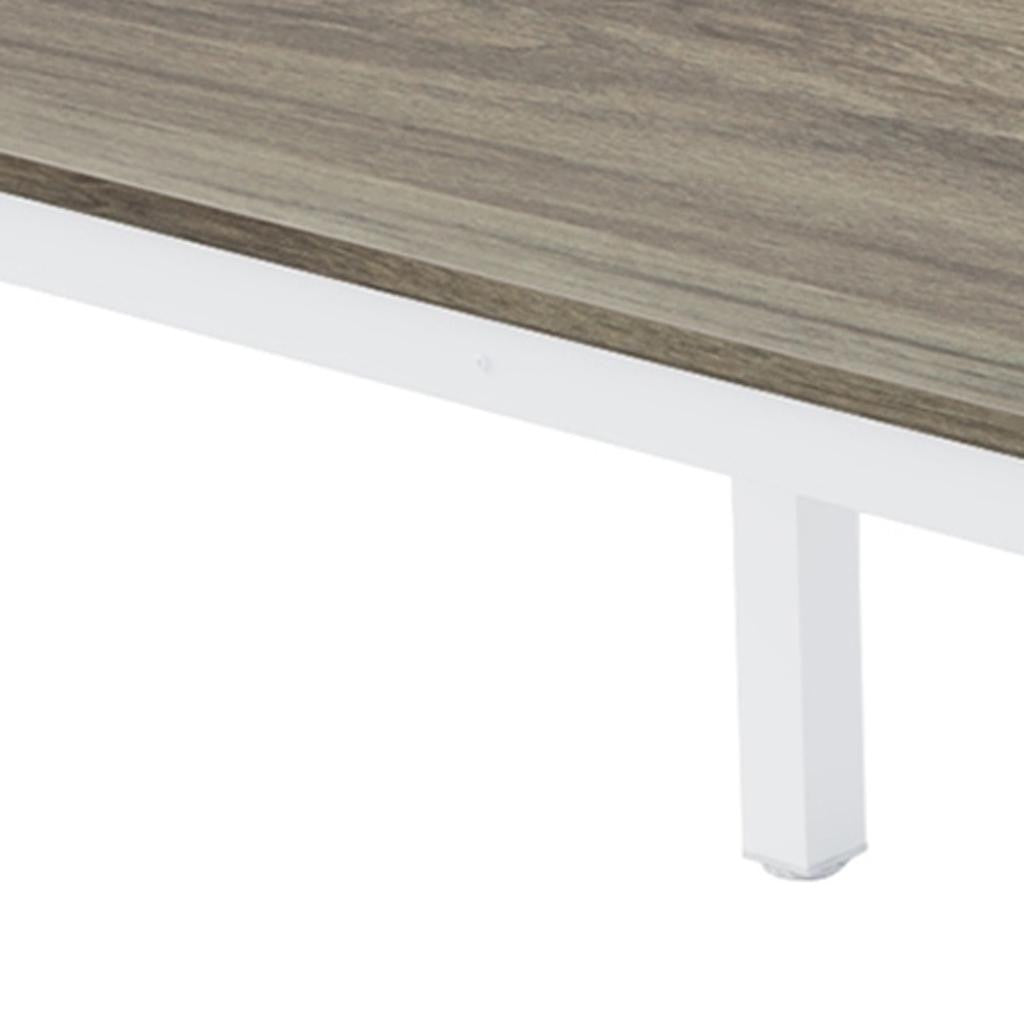 46" Gray and White Wood and Iron Dining Table