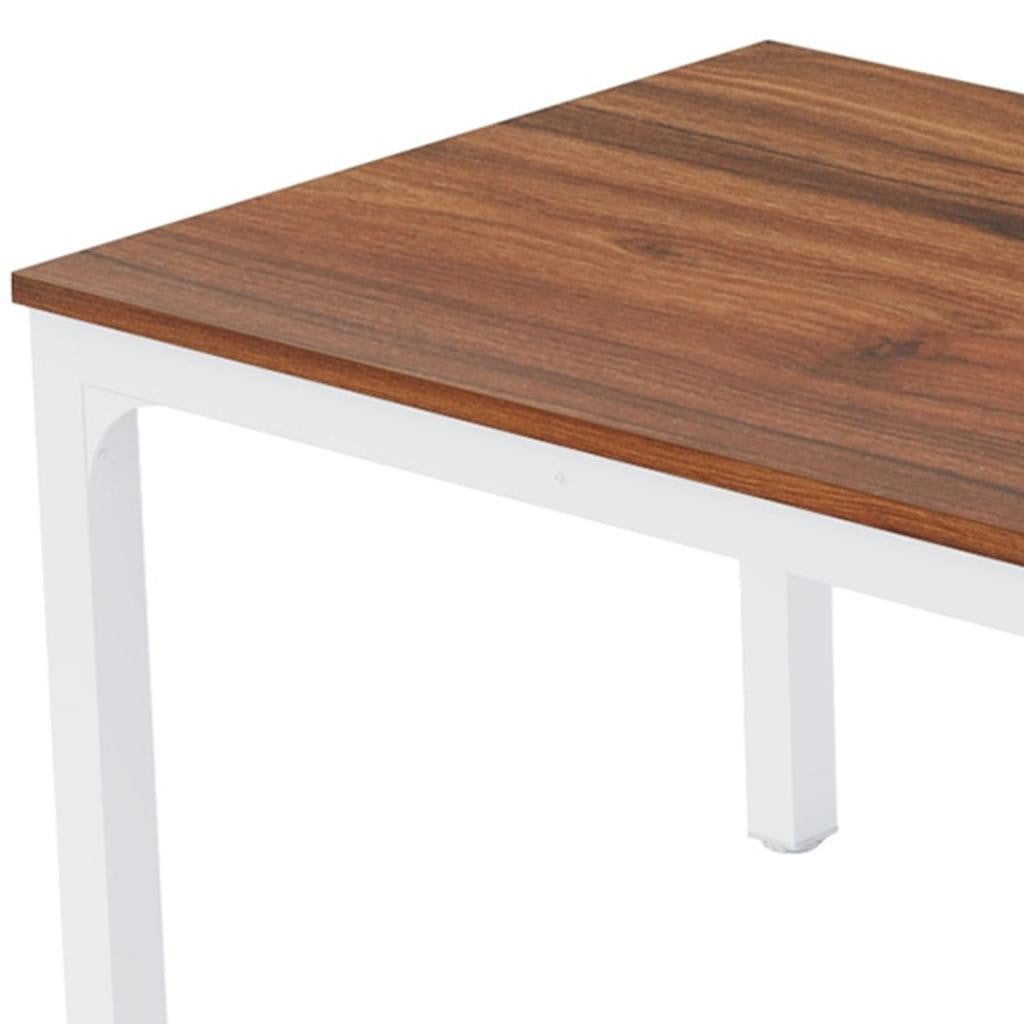 46" Brown and White Wood and Iron Dining Table