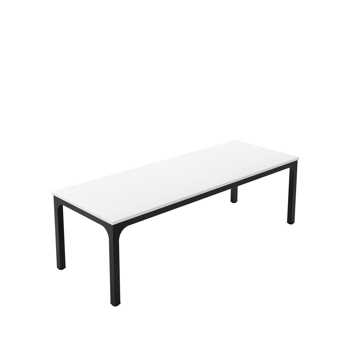 46" White and Black Wood and Iron Dining Table
