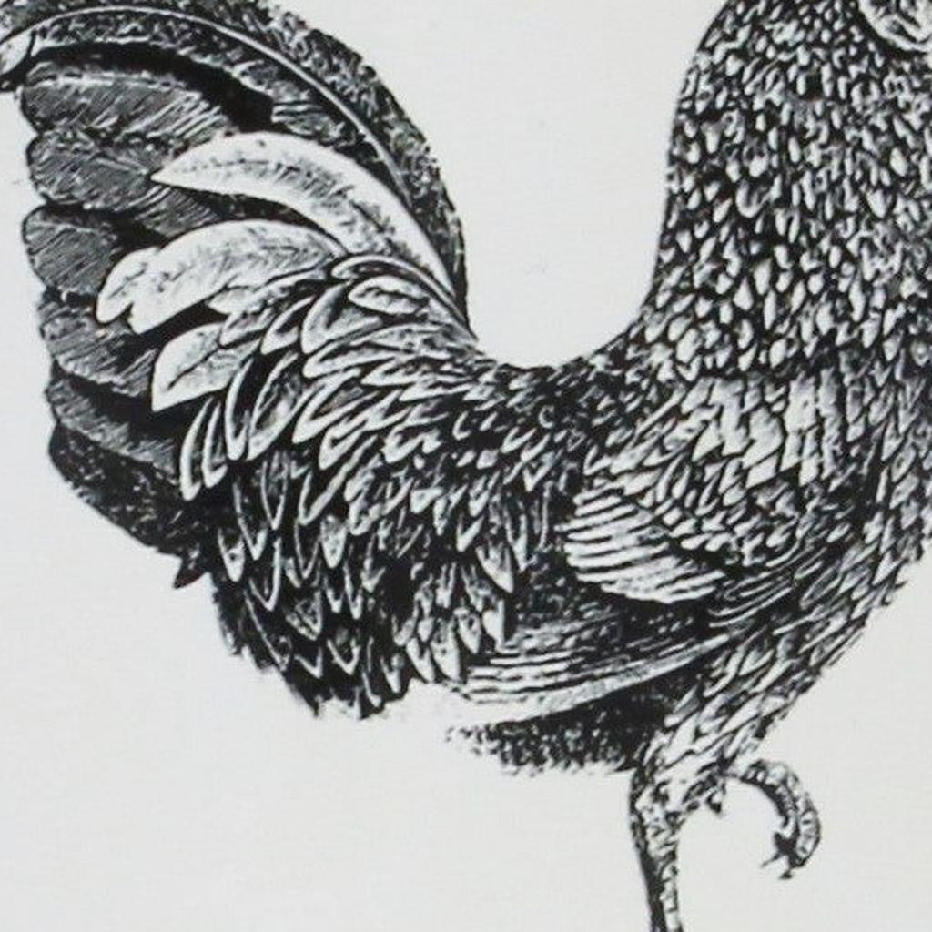 8" Black And White Metal Farm Fresh Chicken Decorative Jug