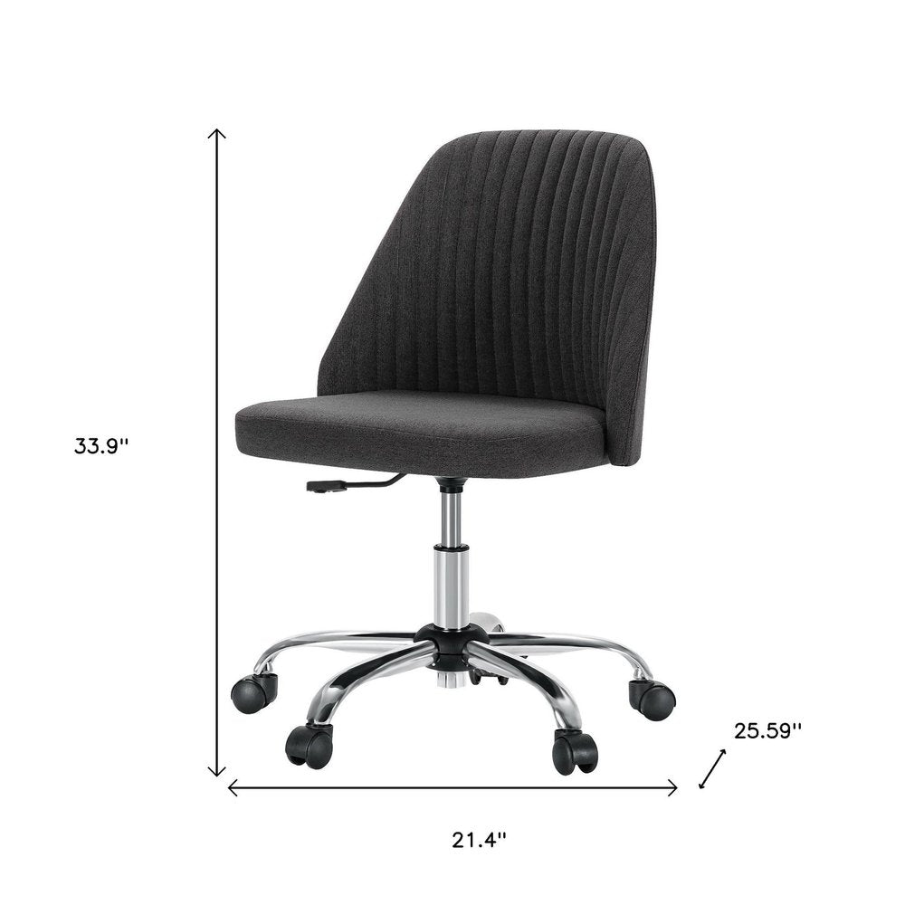 Pink and Silver Adjustable Height Swivel Rolling Office Chair