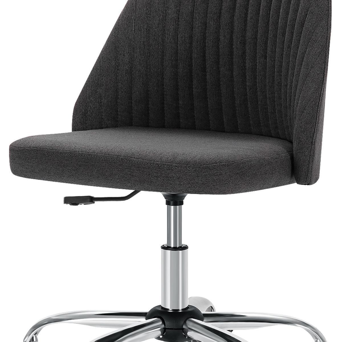 Dark Gray and Silver Adjustable Height Swivel Rolling Office Chair