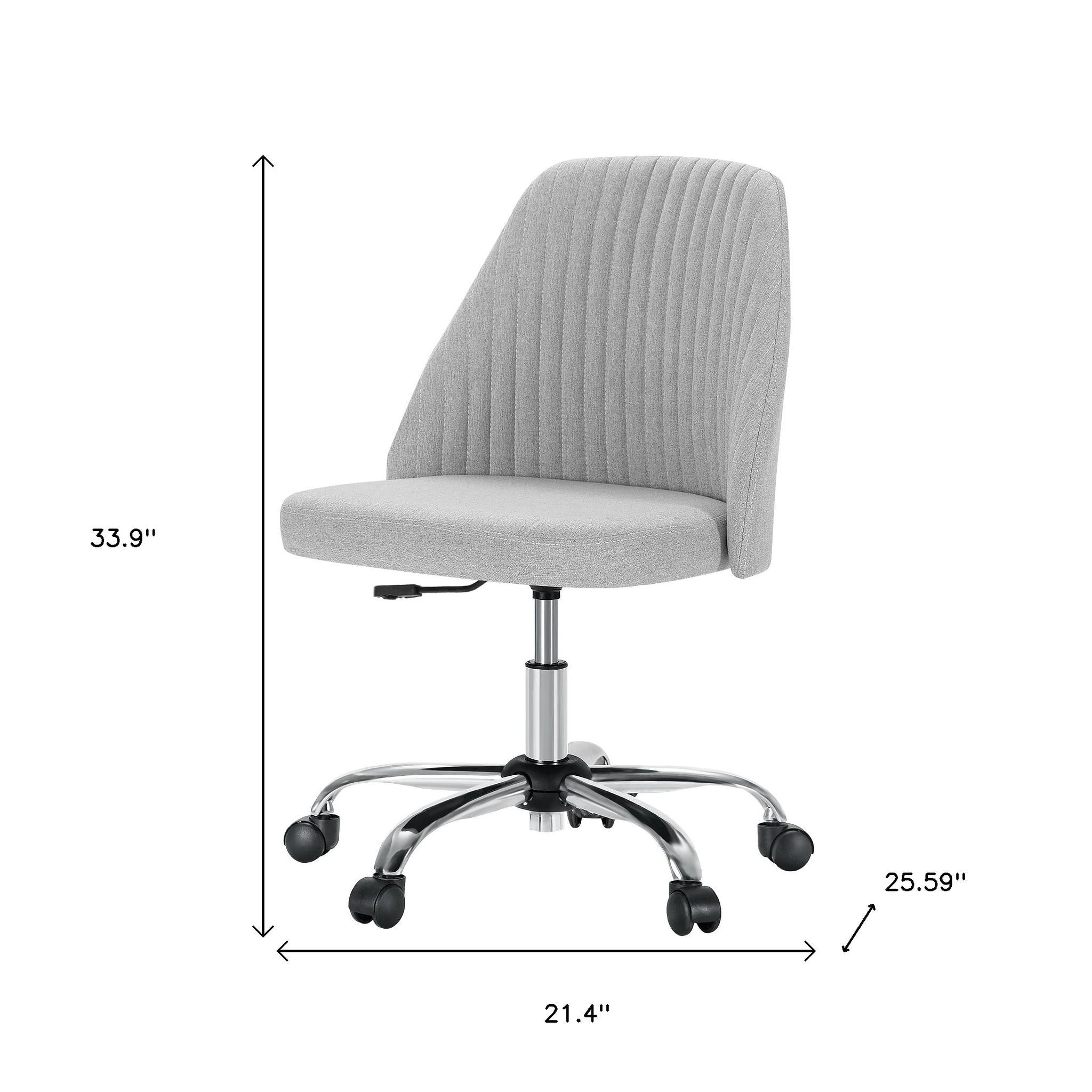 Gray and Silver Adjustable Height Swivel Rolling Office Chair