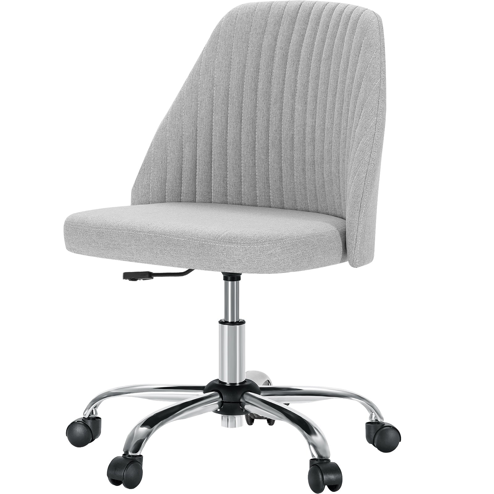 Gray and Silver Adjustable Height Swivel Rolling Office Chair