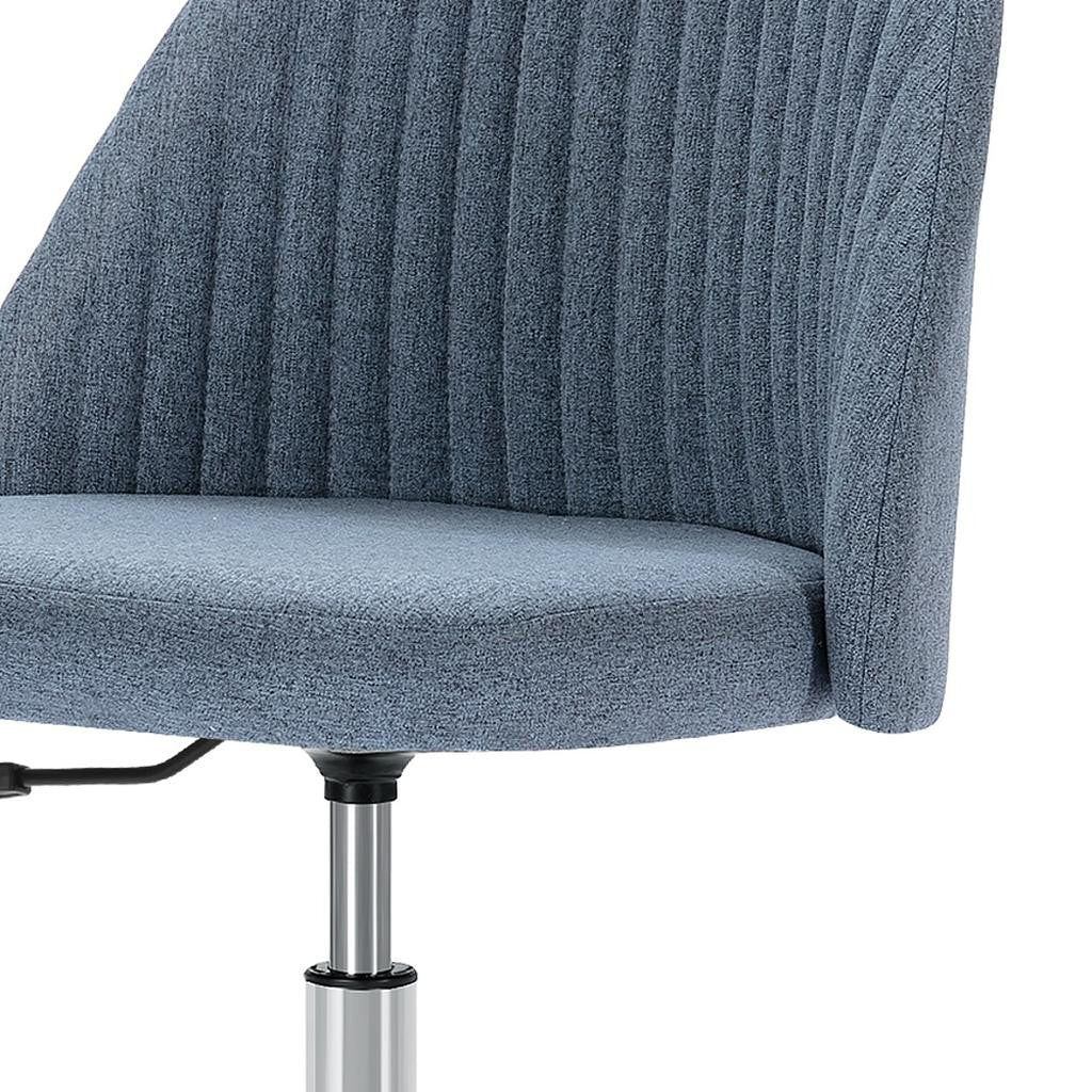 Blue and Silver Adjustable Height Swivel Rolling Office Chair