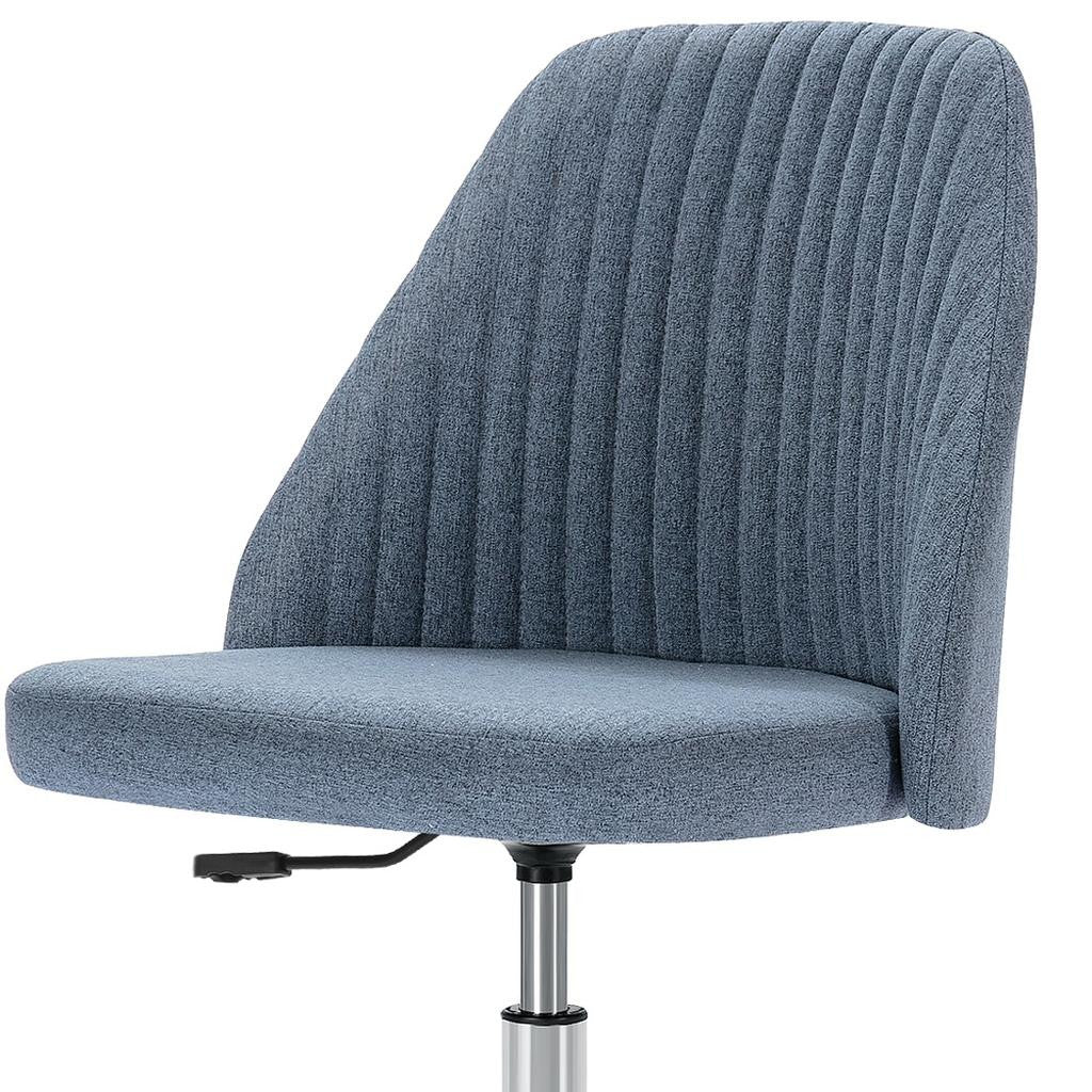 Blue and Silver Adjustable Height Swivel Rolling Office Chair