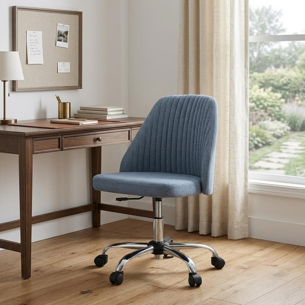 Pink and Silver Adjustable Height Swivel Rolling Office Chair