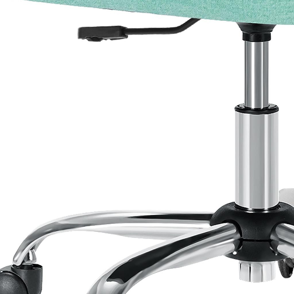 Green and Silver Adjustable Height Swivel Rolling Office Chair