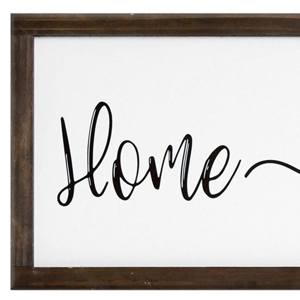 24" X 9" White And Black "Bless", "Stay A While", "Home Sweet Home" Wood Wall Decor