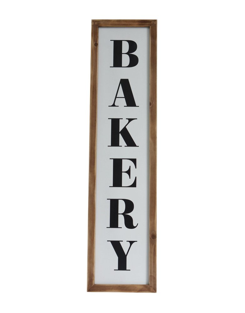 11" X 26" Black Brown And White Reversible Kitchen Wood Hanging Wall Decor