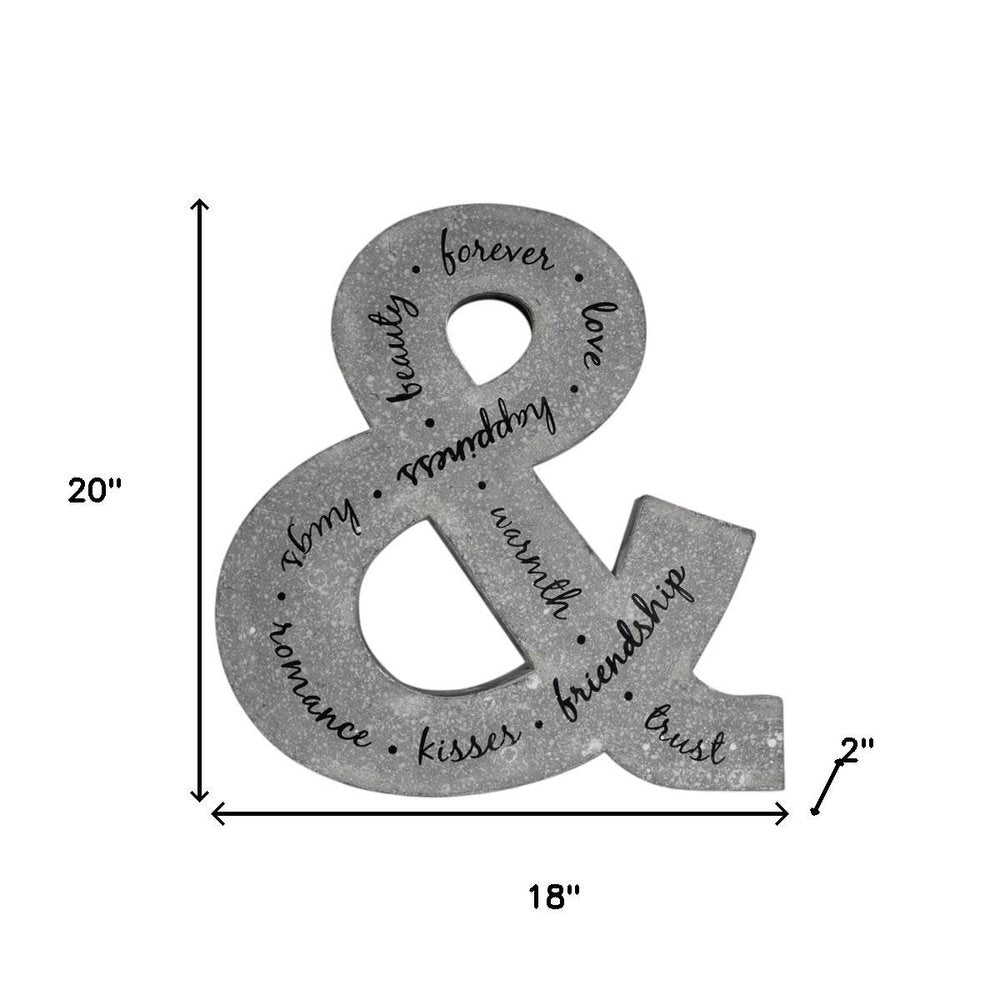20" X 18" Black And Gray Galvanized Metal Ampersand Hanging Wall Decor