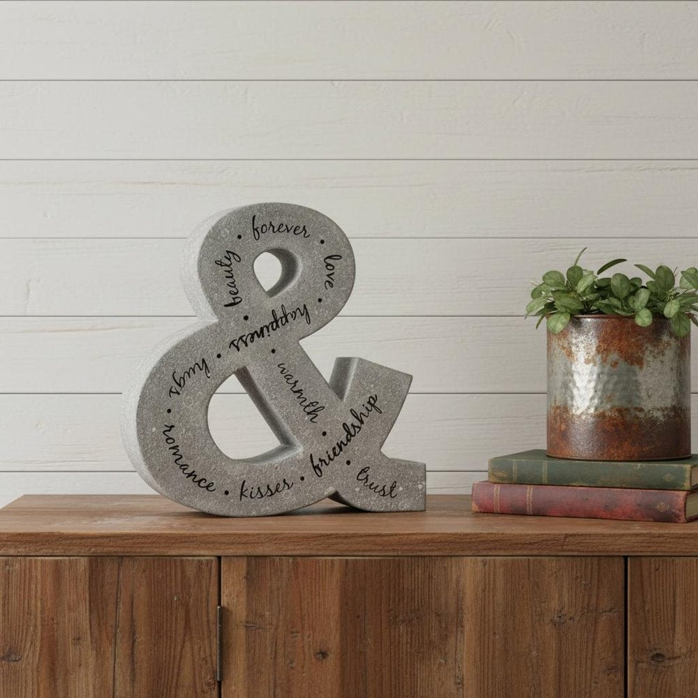 20" X 18" Black And Gray Galvanized Metal Ampersand Hanging Wall Decor