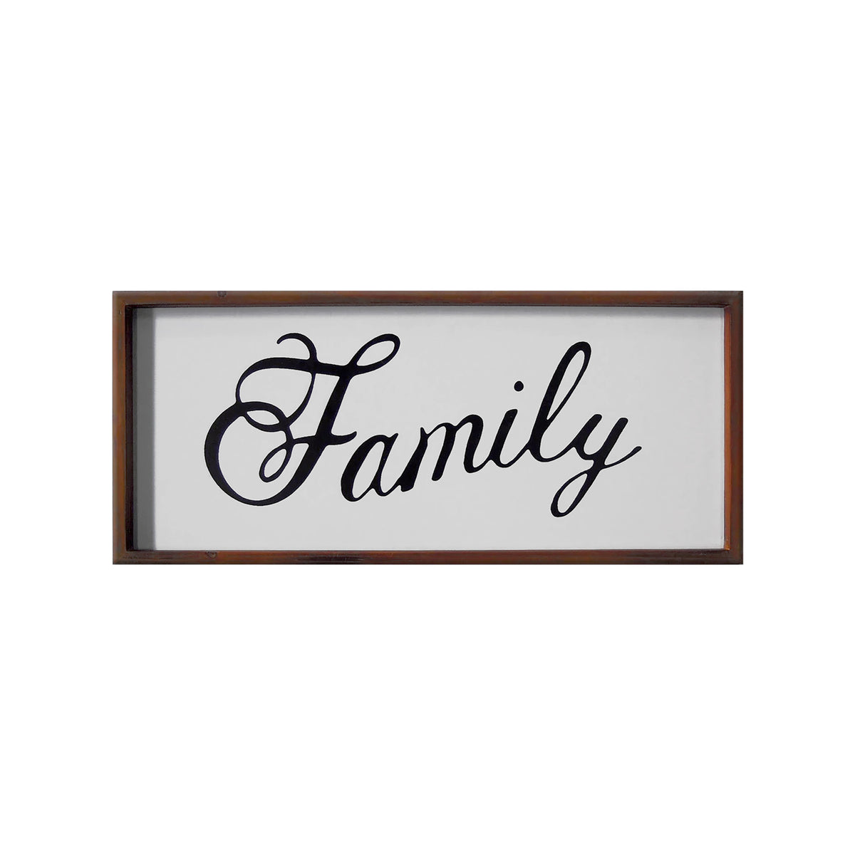 12" X 28" Brown And White Family Wood Wall Decor