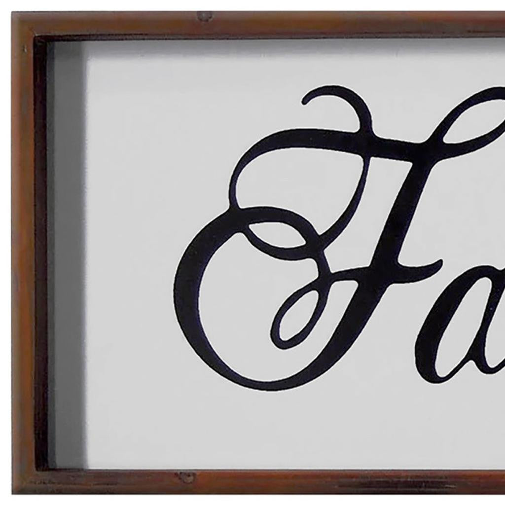 12" X 28" Brown And White Family Wood Wall Decor