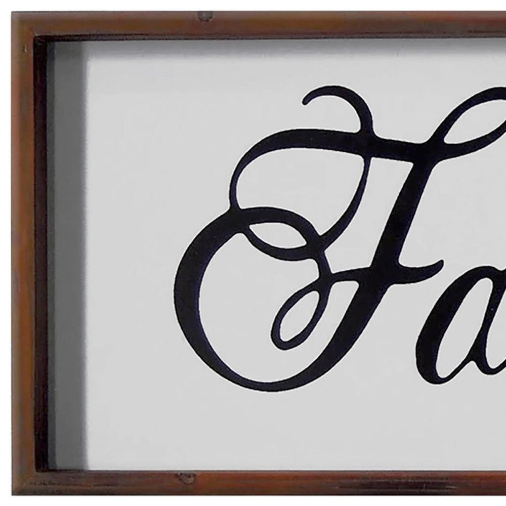 12" X 28" Brown And White Family Wood Wall Decor