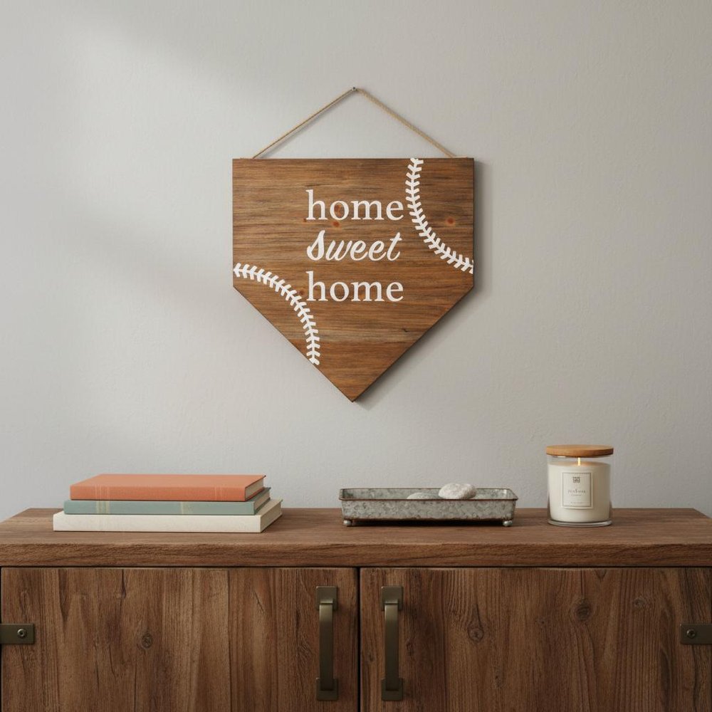 Set of Two Brown And White Home Sweet Home Wood Wall Decor
