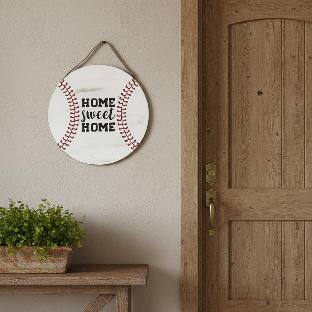Set of Two Brown And White Home Sweet Home Wood Wall Decor