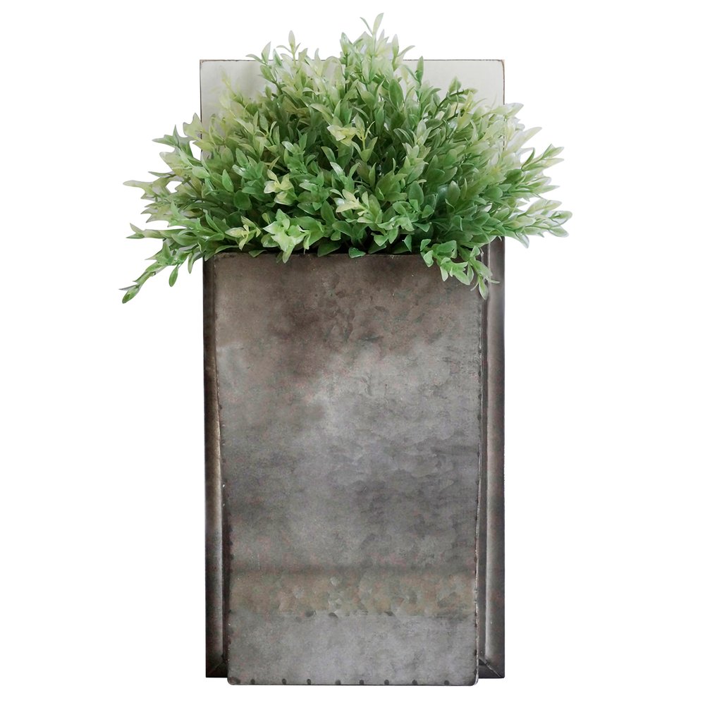 19" X 8" Silver And Green Wood Hanging Wall Decor