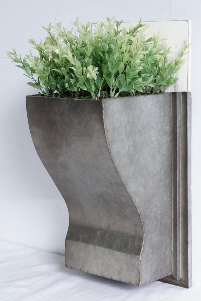 19" X 8" Silver And Green Wood Hanging Wall Decor