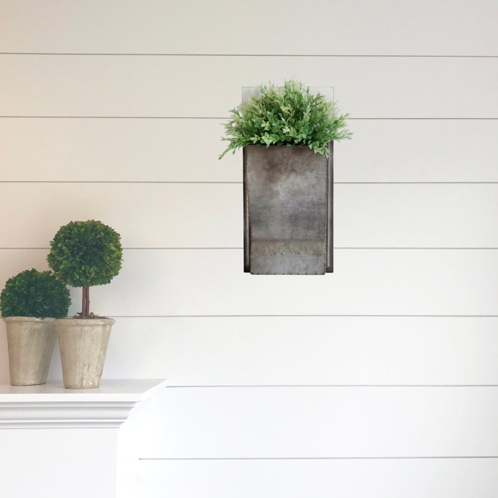 19" X 8" Silver And Green Wood Hanging Wall Decor