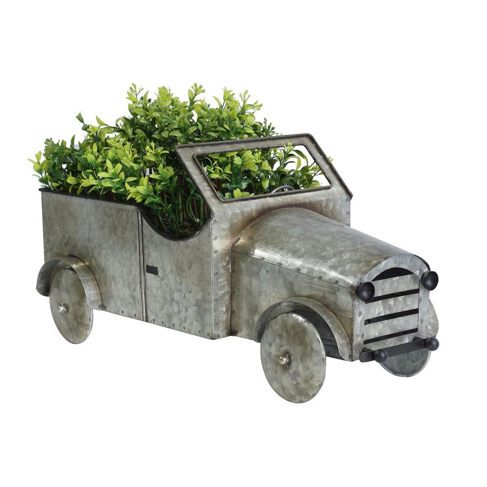21" Silver Metal Flowers Hand Painted Truck Model Truck