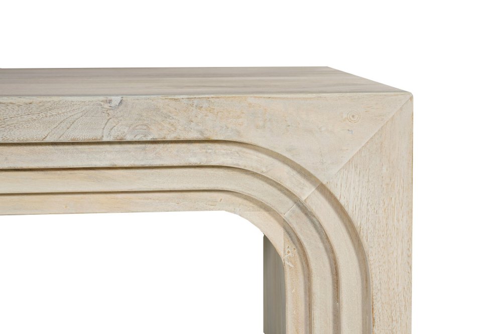 51" White Solid Wood Double Pedestal Coffee Table