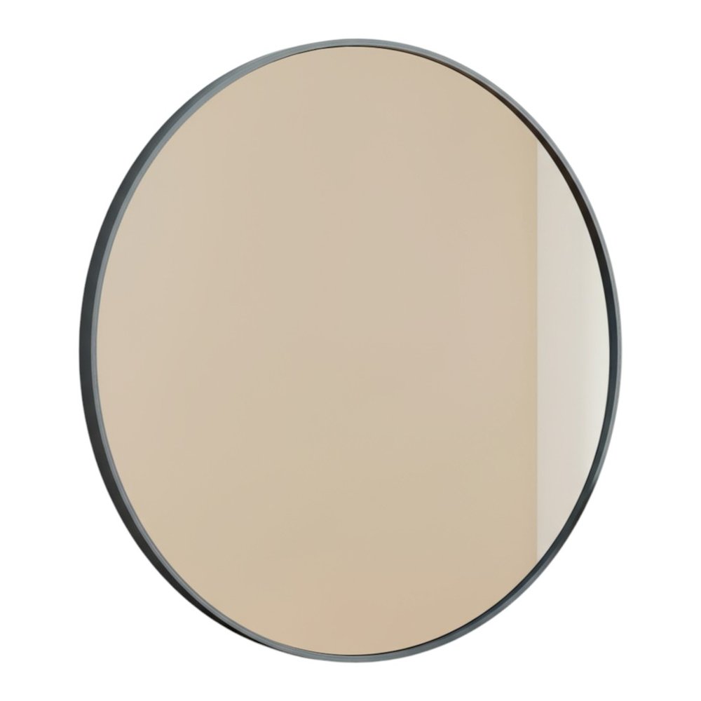30" Black Metal Round Framed Bathroom Vanity Mirror