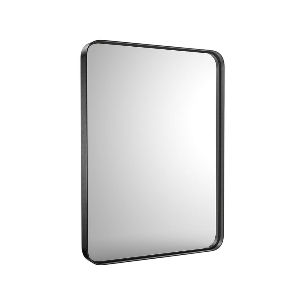 35" Black Metal Floating Framed Bathroom Vanity Mirror
