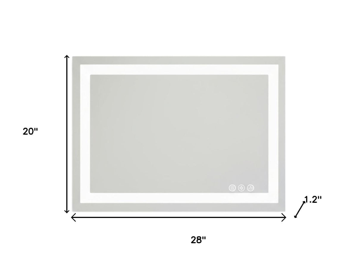 20" Clear Lighted Frameless Bathroom Vanity Mirror