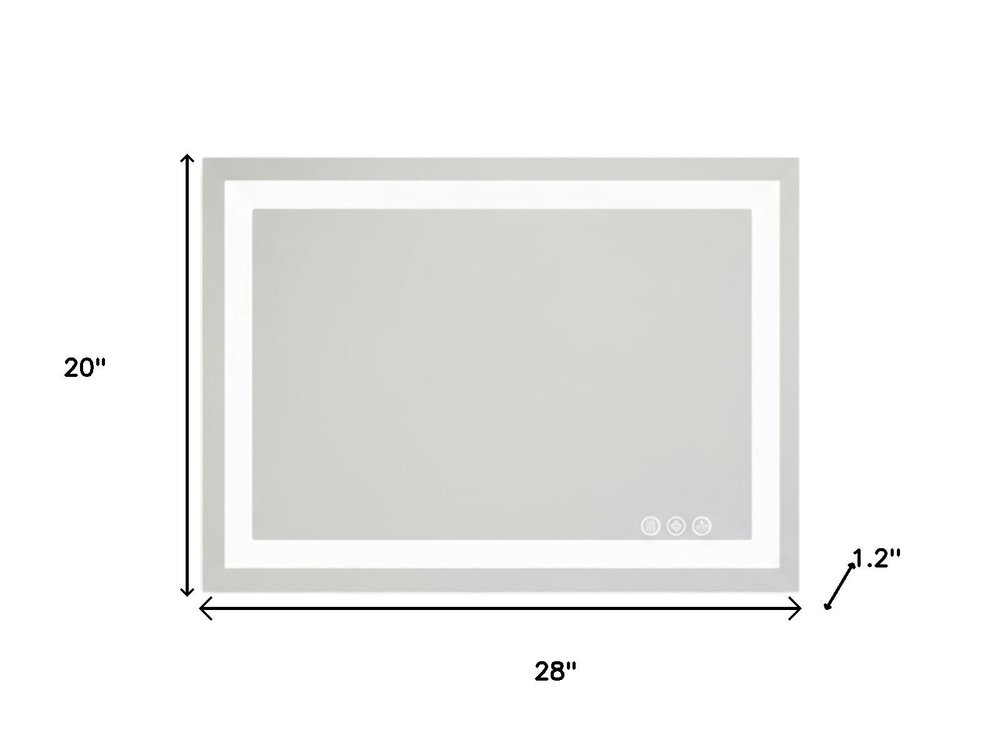 20" Clear Lighted Frameless Bathroom Vanity Mirror
