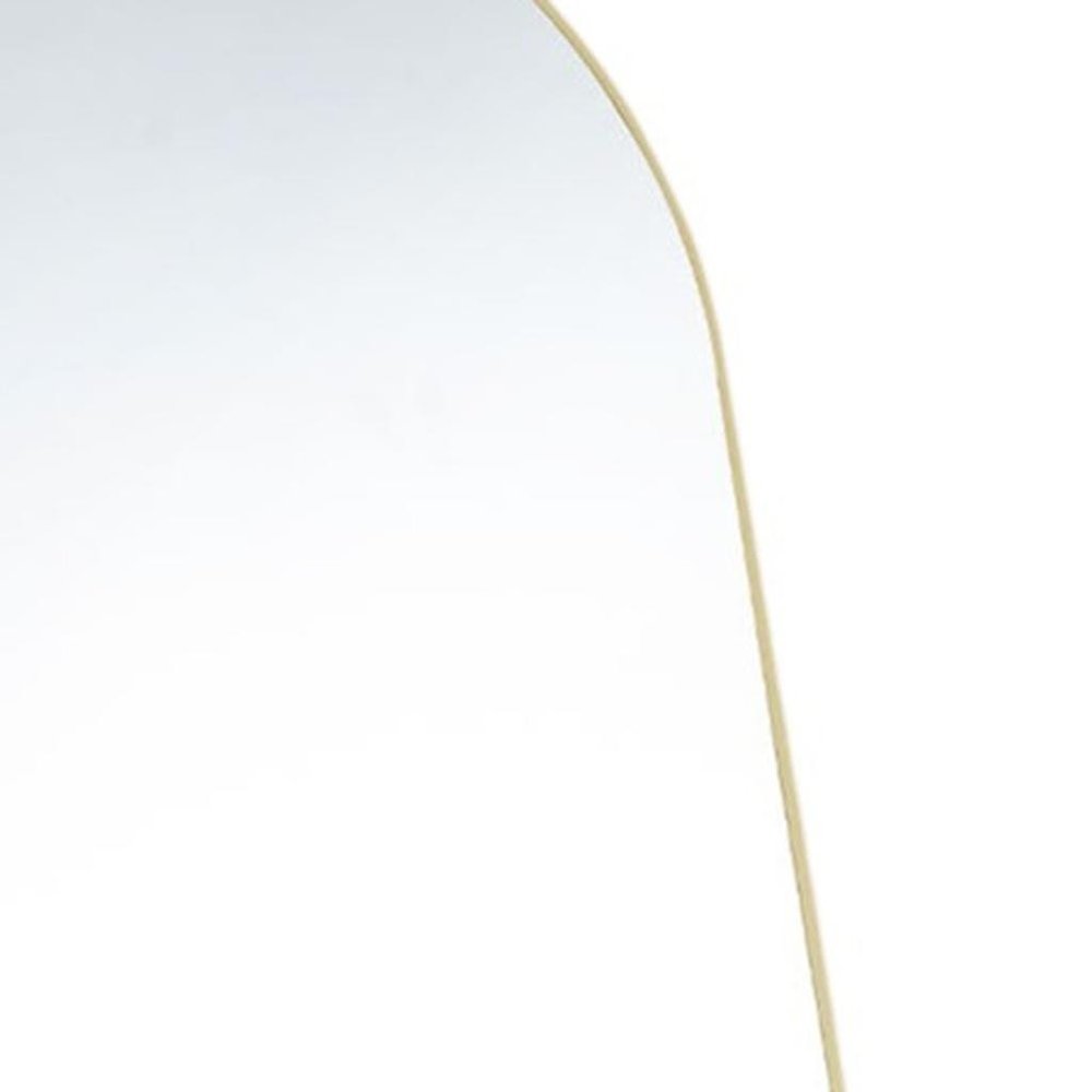 63" Gold Metal Arch Freestanding and Wall Mount Framed Full Length Mirror