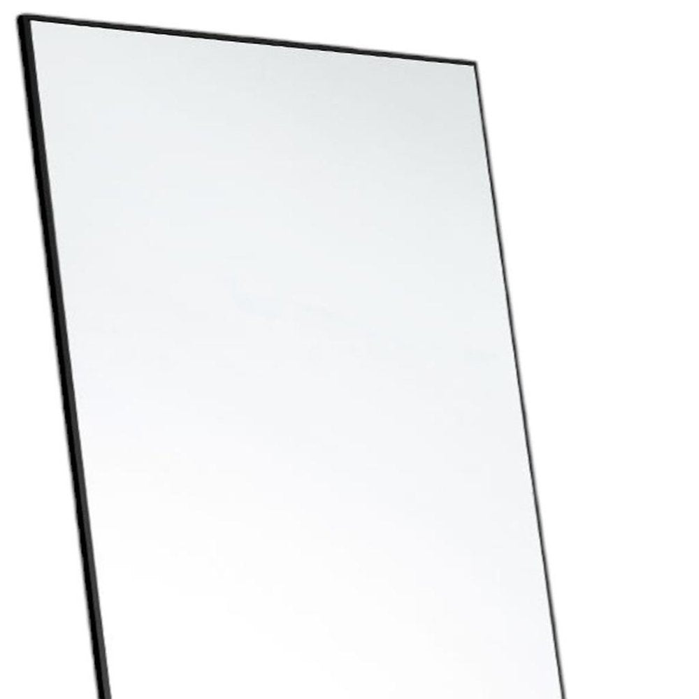 63" Black Metal Freestanding and Wall Mount Framed Full Length Mirror