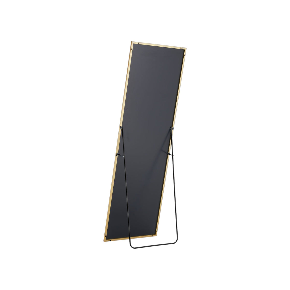 63" Gold Metal Freestanding and Wall Mount Framed Full Length Mirror