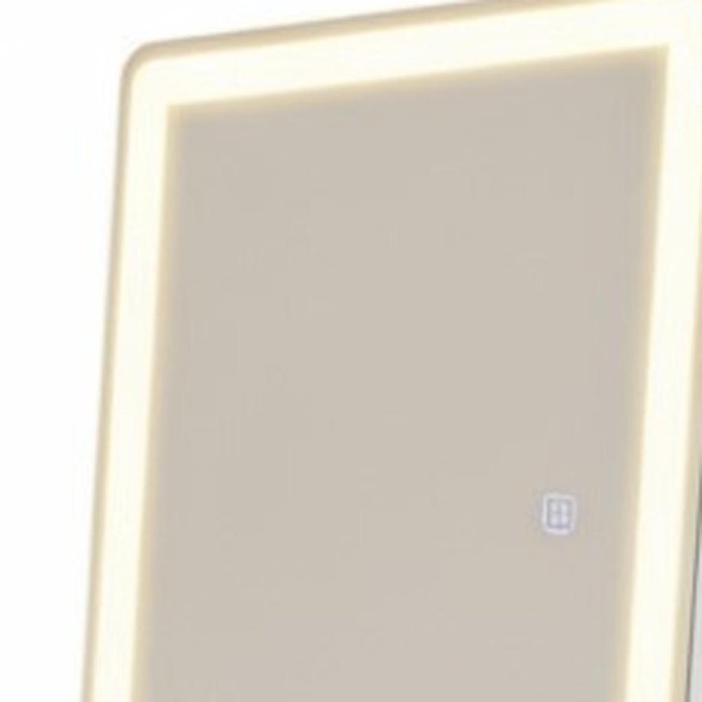 60" Clear Lighted Freestanding and Wall Mount Frameless Full Length Mirror