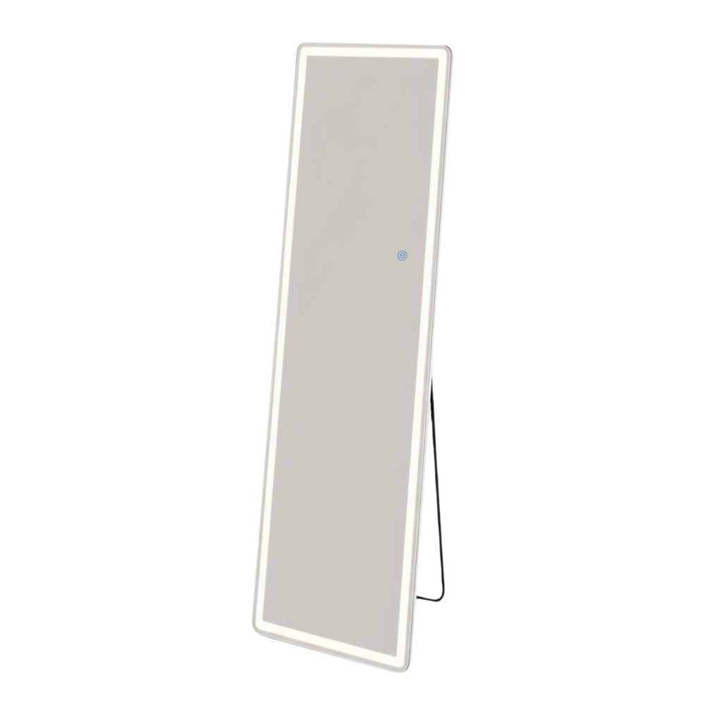 64" Clear Lighted Freestanding and Wall Mount Frameless Full Length Mirror