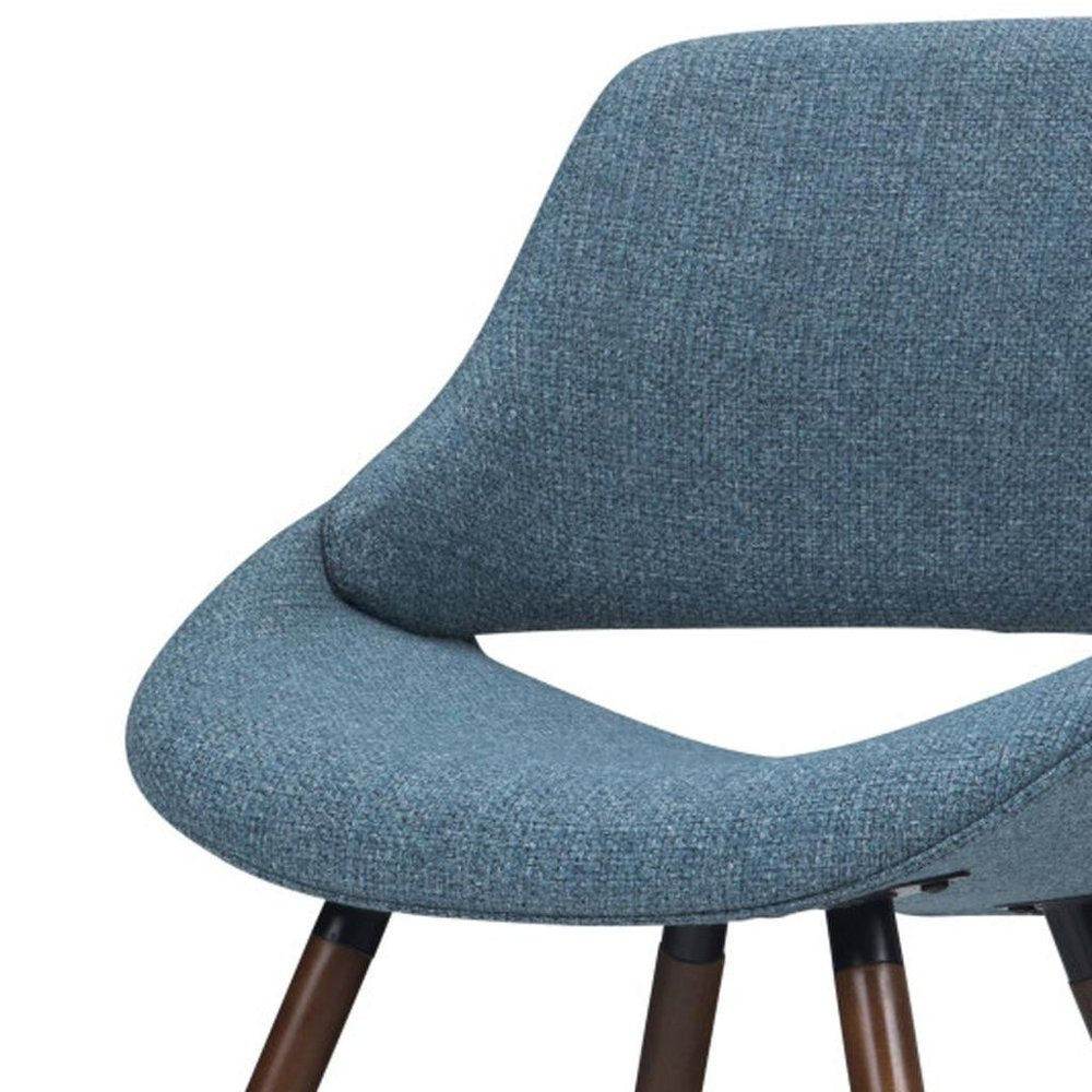 Blue and Natural Solid Wood Dining Parsons Chair