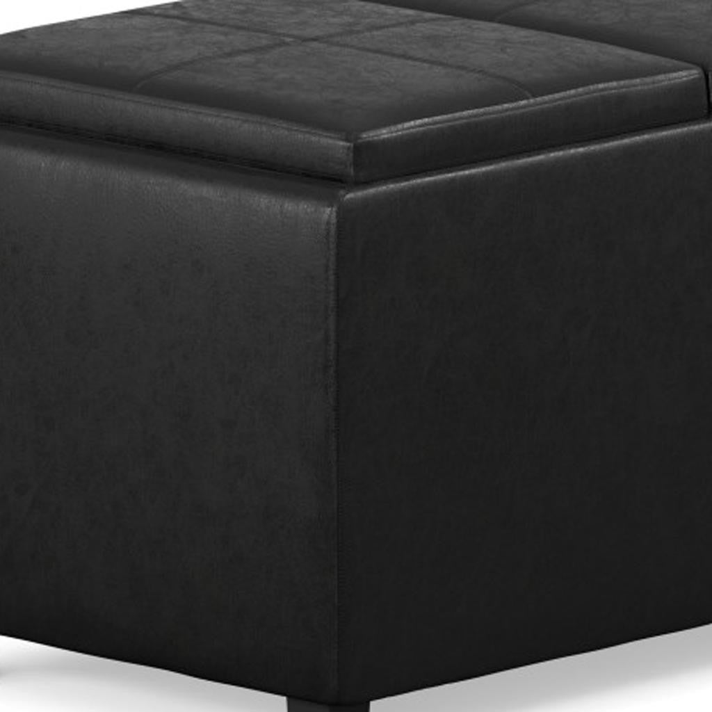 42" Black And Dark Brown Ottoman With Storage